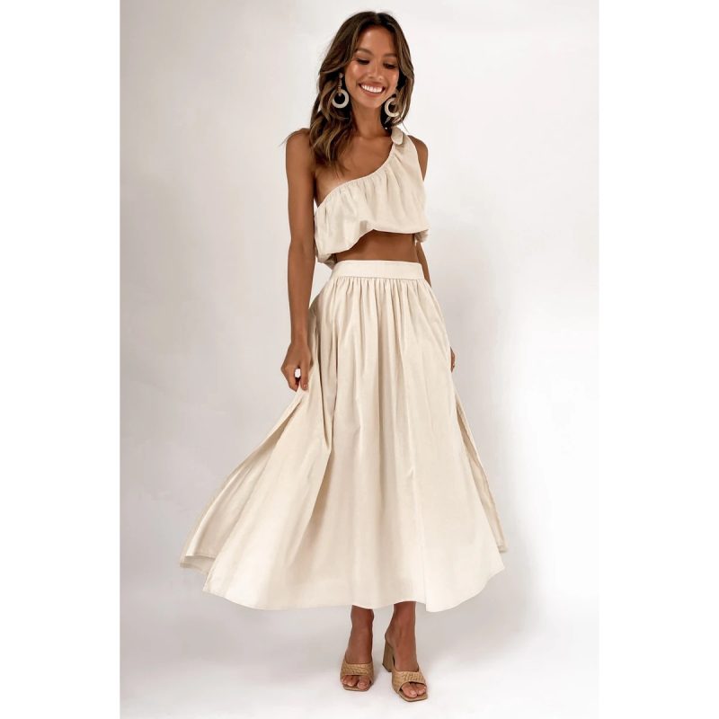 Solid Color Office Two Piece Dress - Spring/Summer - Image 4