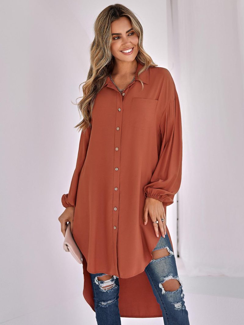 Loose Long Collared Shirt - Winter Comfort - Image 2
