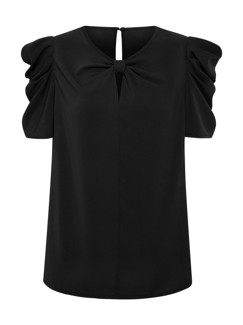 Puff Sleeve V-neck Top for Your Summer Wardrobe - Image 2