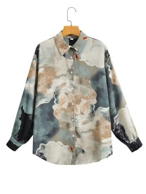 Artistic Vibes: Retro Oil Painting Print Shirt”