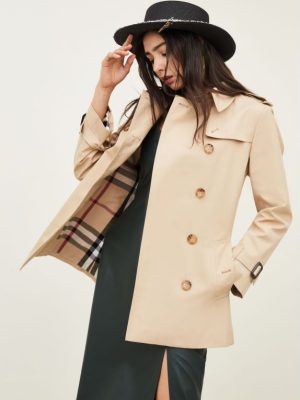 British Spring Autumn Mid-Length Trench Coat