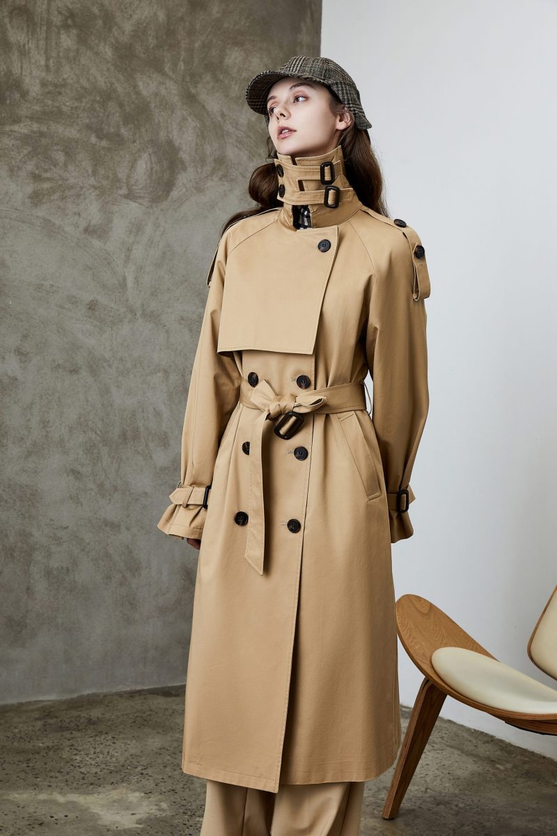 Korean Overknee Waist-Control Trench Coat - Image 4