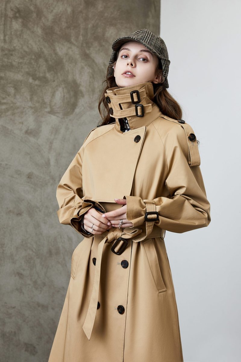 Korean Overknee Waist-Control Trench Coat - Image 5