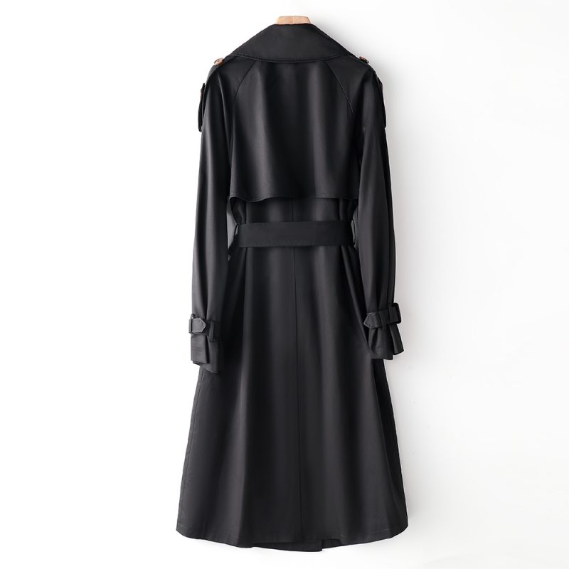 Korean Overknee Waist-Control Trench Coat - Image 8