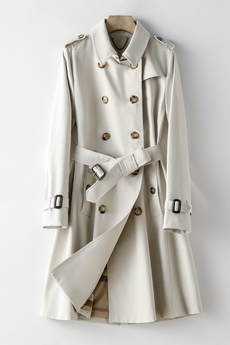 Elegant British Spring Autumn Trench Coat - Image 9