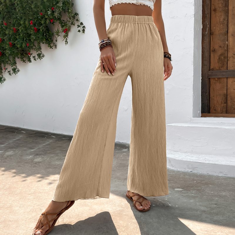 Casual Trousers Loose Slimming Crumpled Wide Leg Pants - Image 4