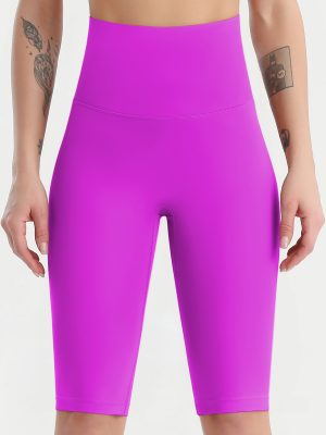 High Waist Yoga Pants: Double-Sided Brushed Nylon Shorts