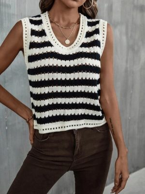 Summer Crochet Cutout Tank: Colorblock Style