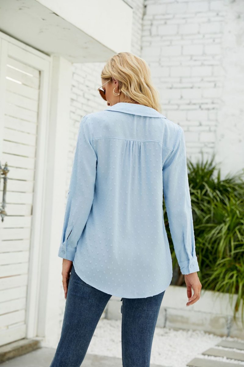 Stand Collar Jacquard Shirt: Chic Winter Style - Image 2