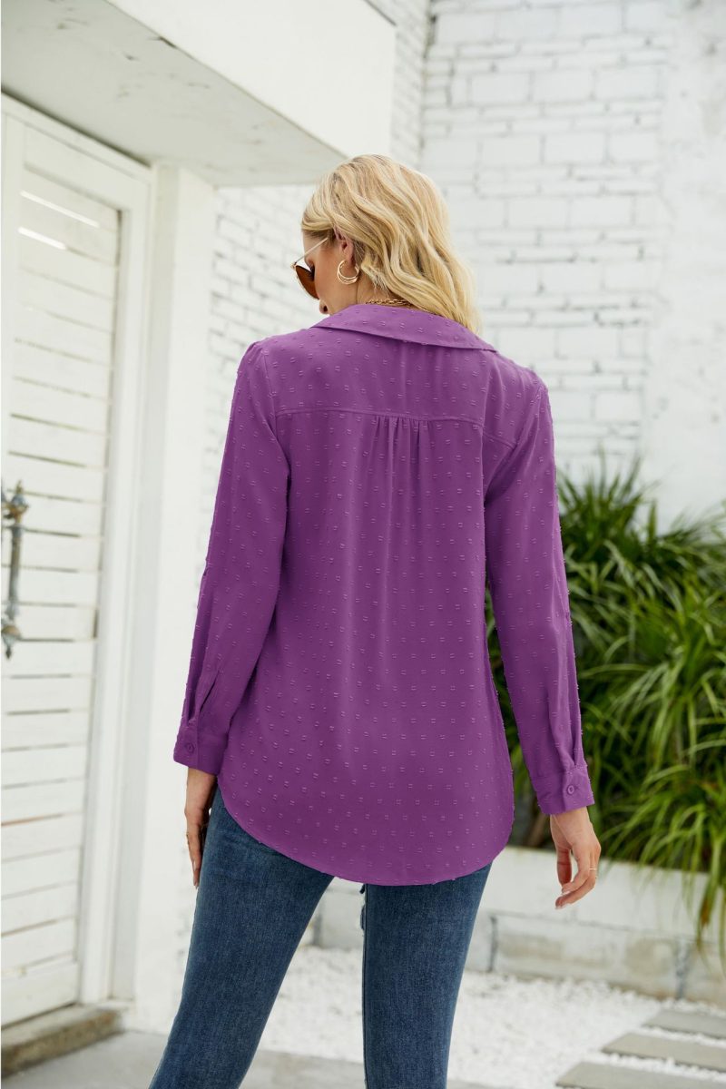 Stand Collar Jacquard Shirt: Chic Winter Style - Image 4