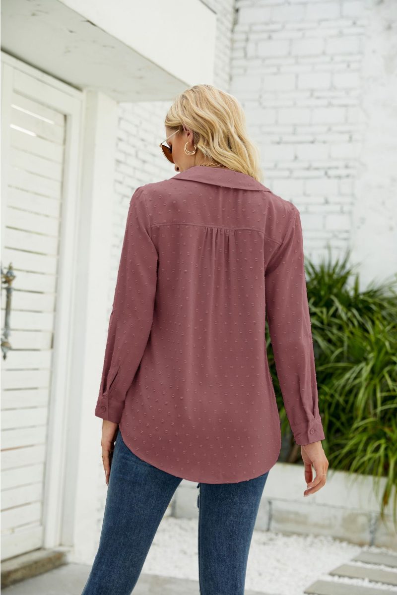Stand Collar Jacquard Shirt: Chic Winter Style - Image 6