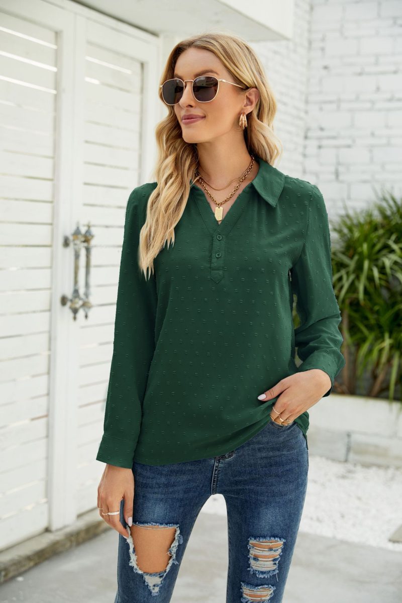 Stand Collar Jacquard Shirt: Chic Winter Style - Image 7