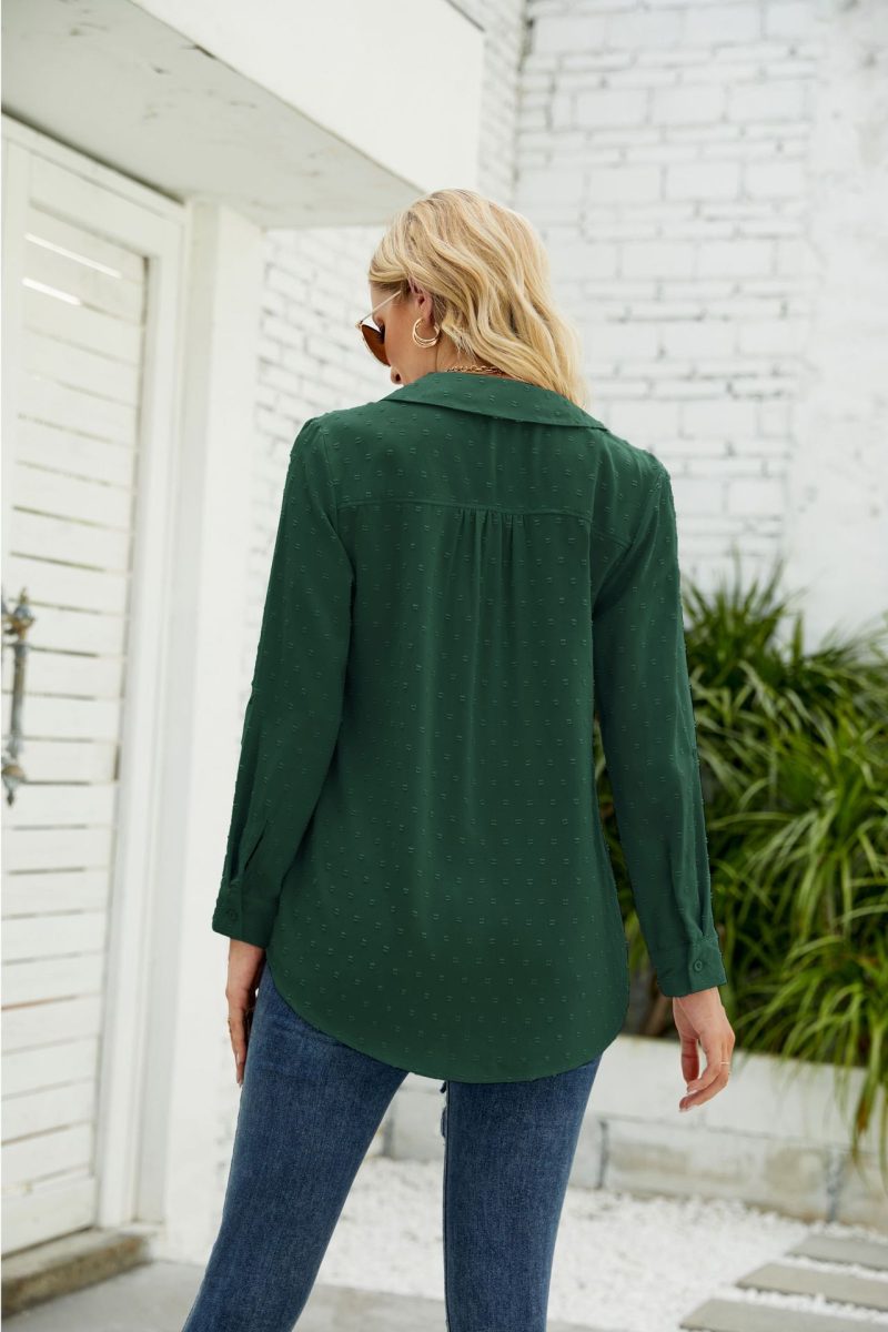 Stand Collar Jacquard Shirt: Chic Winter Style - Image 8