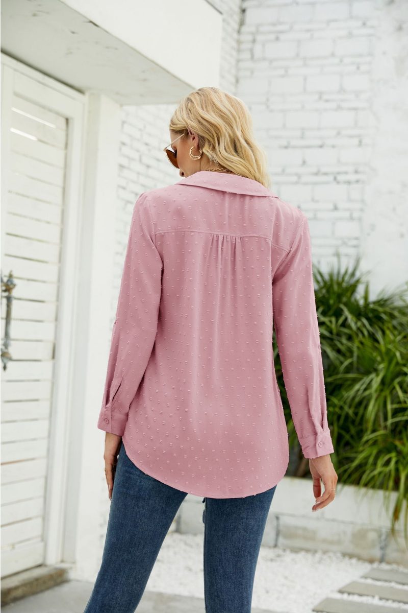 Stand Collar Jacquard Shirt: Chic Winter Style - Image 10