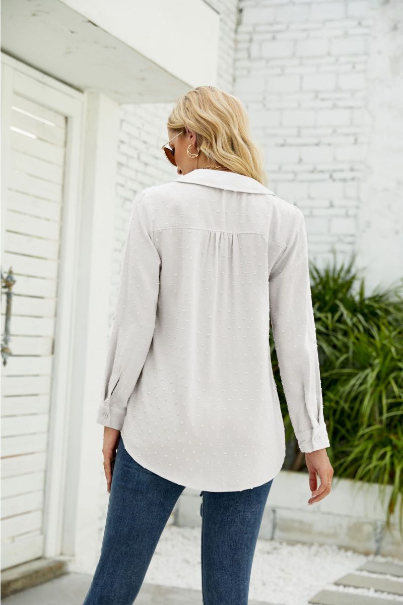 Stand Collar Jacquard Shirt: Chic Winter Style - Image 12