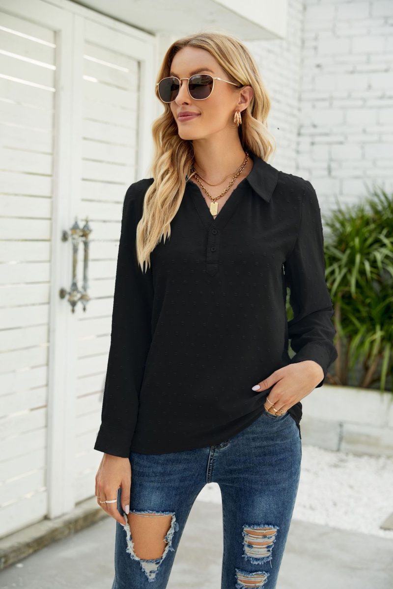 Stand Collar Jacquard Shirt: Chic Winter Style - Image 13