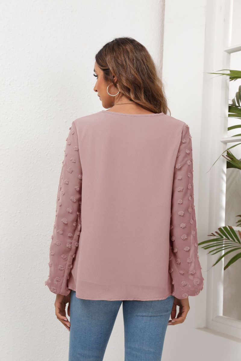 Chic V-Neck Chiffon Shirt: Stylish Spring/Summer Wear - Image 2