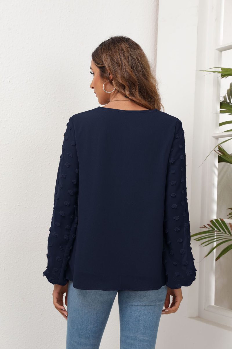 Chic V-Neck Chiffon Shirt: Stylish Spring/Summer Wear - Image 4