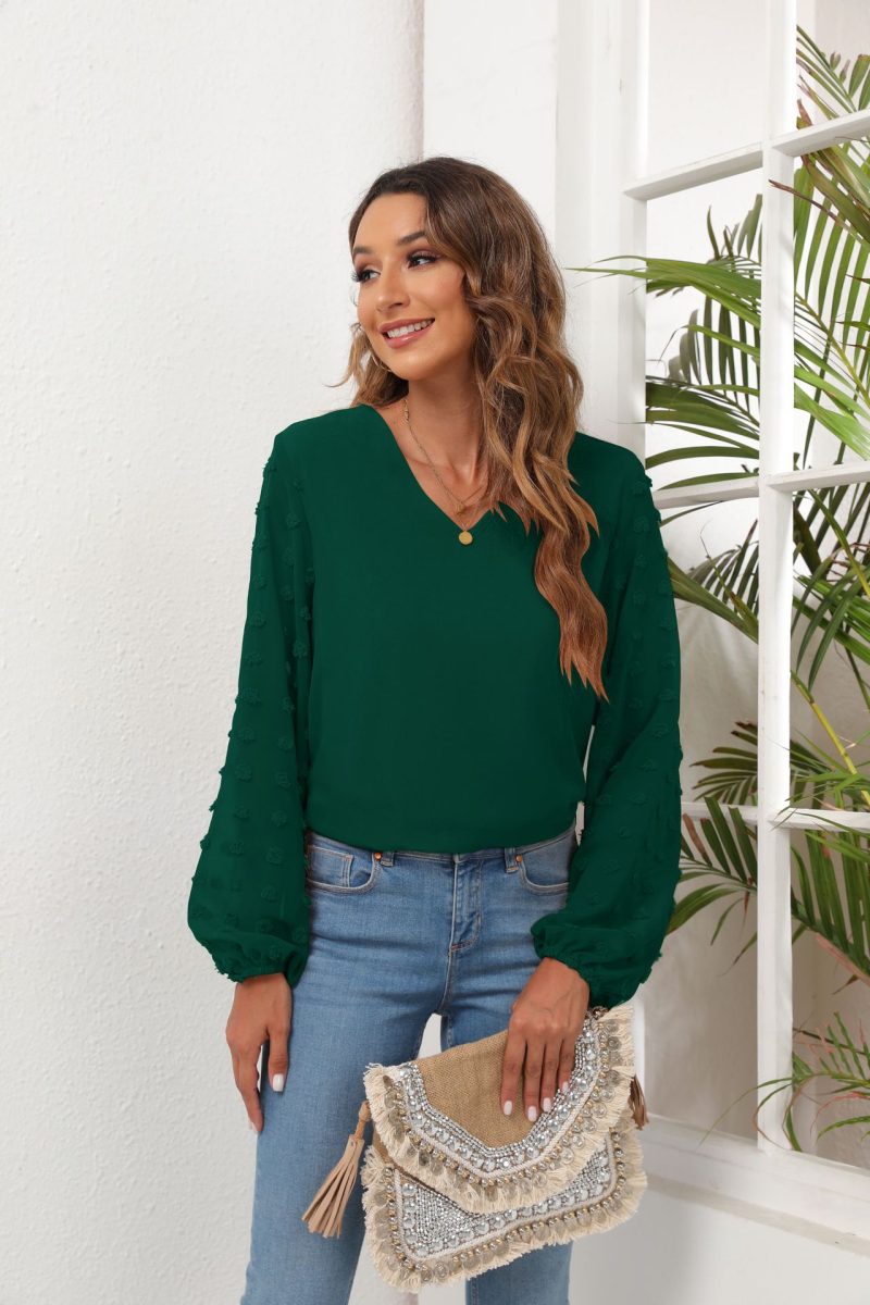 Chic V-Neck Chiffon Shirt: Stylish Spring/Summer Wear - Image 13