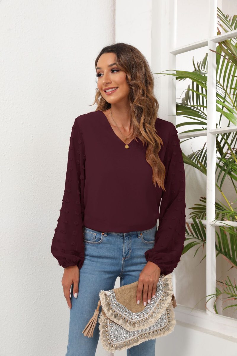 Chic V-Neck Chiffon Shirt: Stylish Spring/Summer Wear - Image 15
