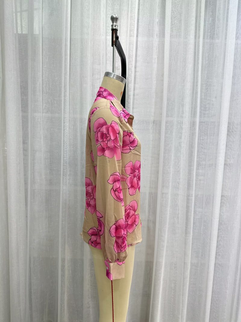 French Retro Floral Print Shirt: Summer Elegance - Image 3
