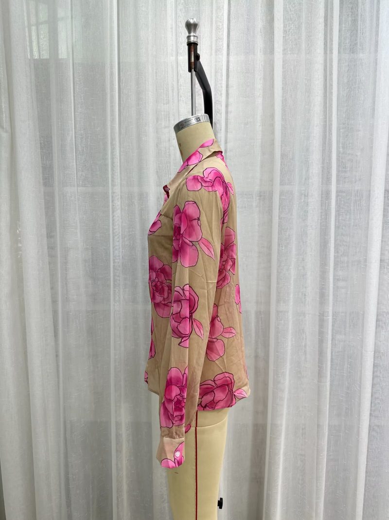 French Retro Floral Print Shirt: Summer Elegance - Image 4