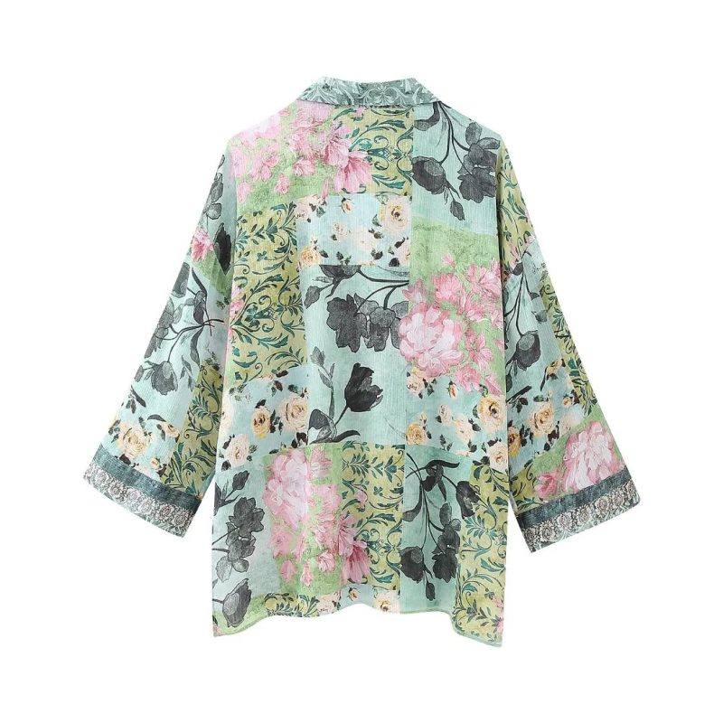 Spring Floral Print Loose Shirt: Effortless Elegance - Image 3