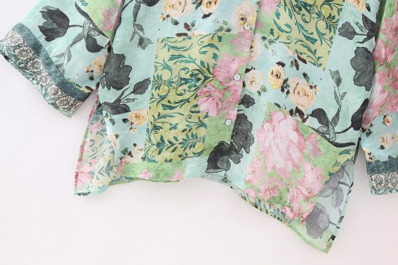 Spring Floral Print Loose Shirt: Effortless Elegance - Image 5