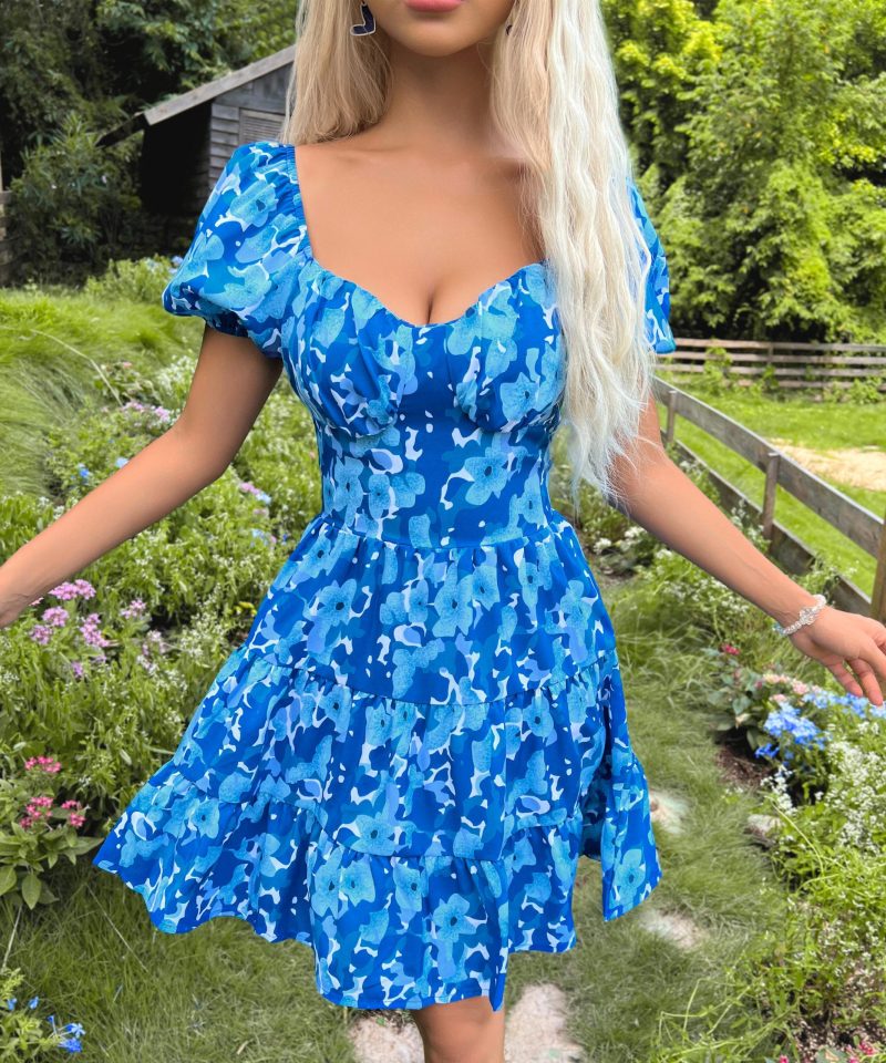Sweet Backless Ruffled Printed Summer Dress for Women - Image 11