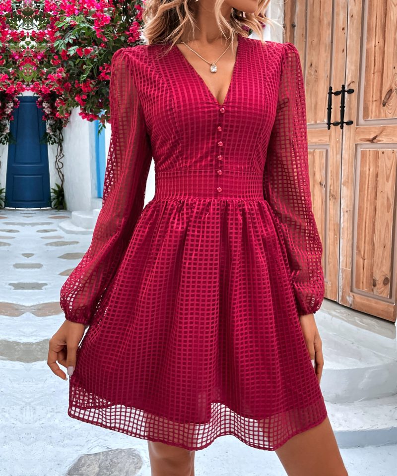 Spring Summer Elegant Slim Mid-Length Dress for Women - Image 3