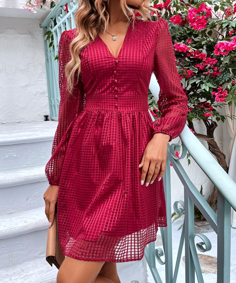 Spring Summer Elegant Slim Mid-Length Dress for Women - Image 6