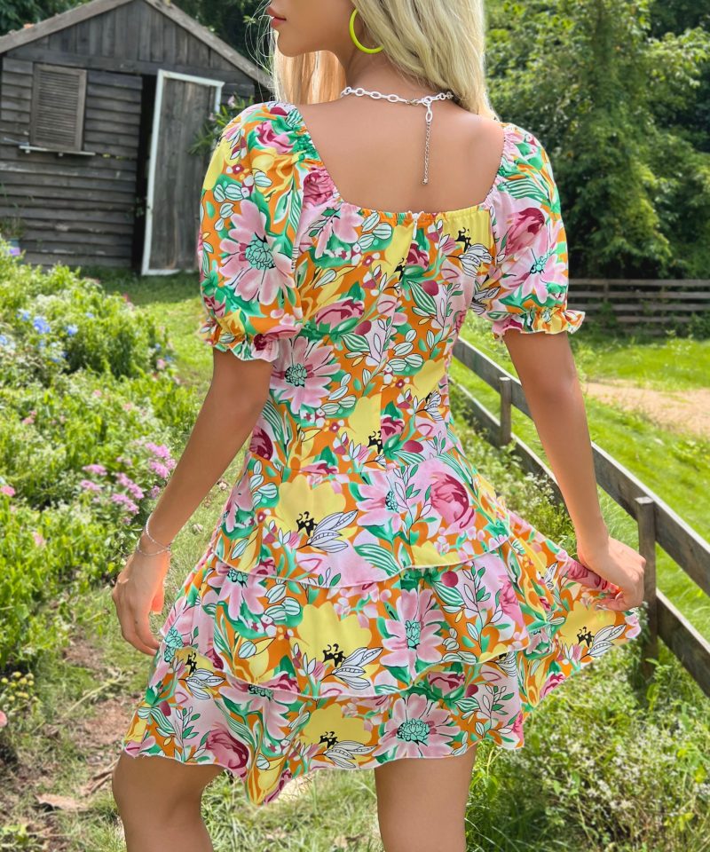 Summer Sweet Sexy Cutout Printed Dress - Image 6