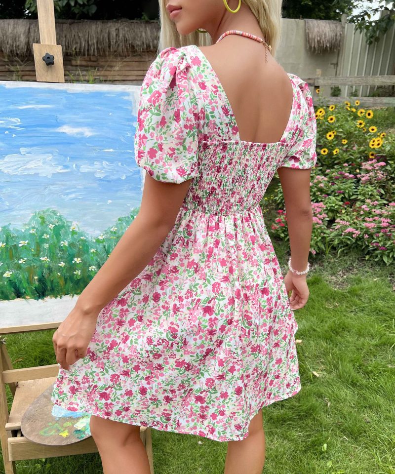 Original Design Pink Sweet Girlish Dress: Western Summer Fashion - Image 2