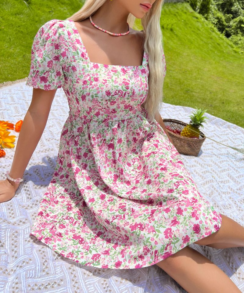 Original Design Pink Sweet Girlish Dress: Western Summer Fashion - Image 4