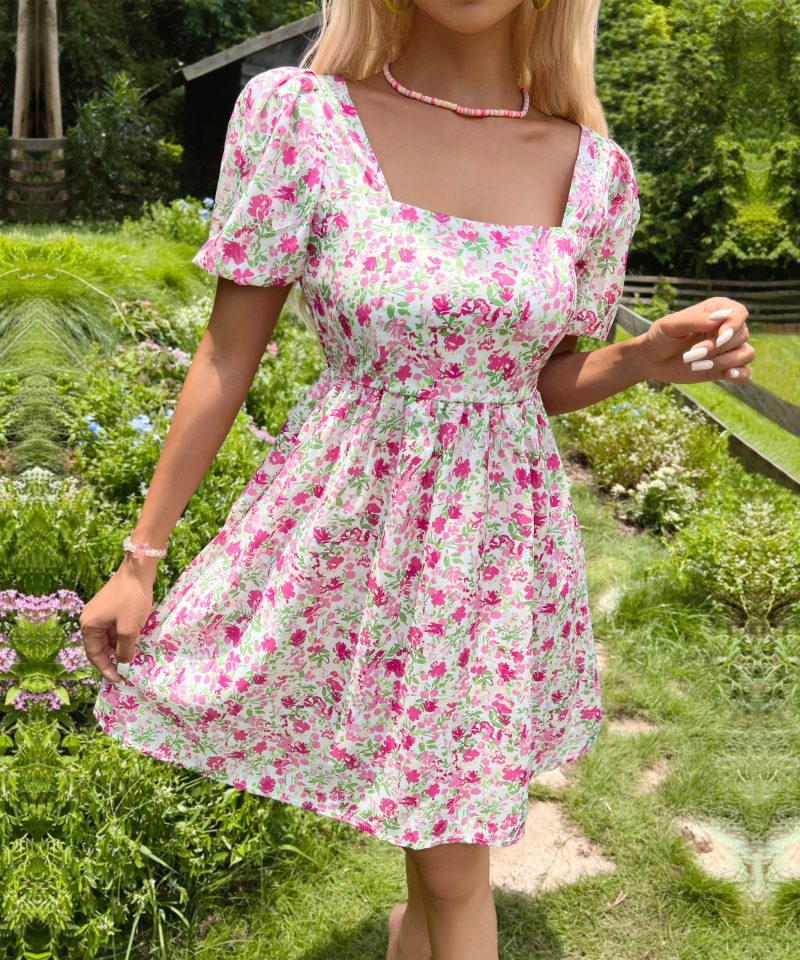 Original Design Pink Sweet Girlish Dress: Western Summer Fashion - Image 5