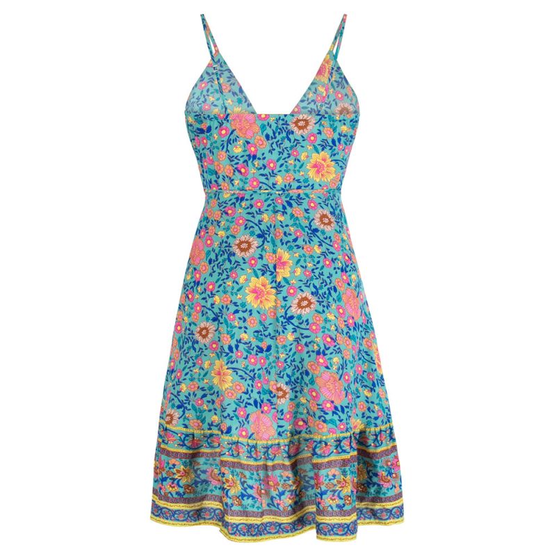 Spring Bohemian V-Neck Sexy Sling Dress - Image 2