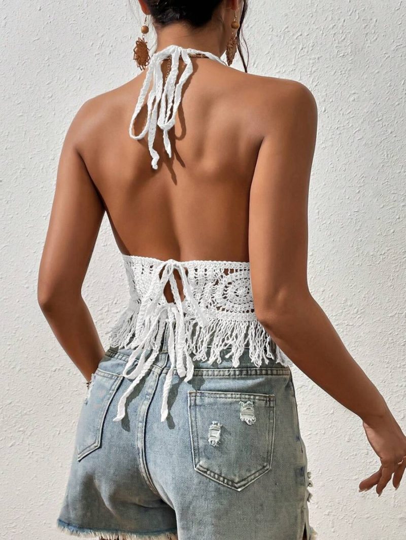 Solid Color Short Tie Top: Women's Vacation Style - Image 2