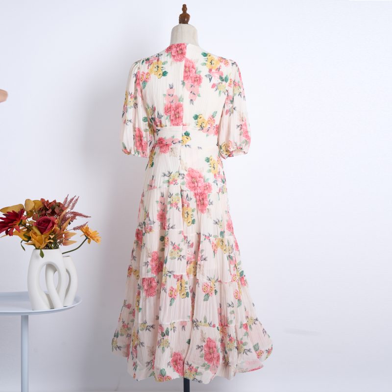 Women Summer Vacation Heavy Press Print Maxi Dress - Image 4