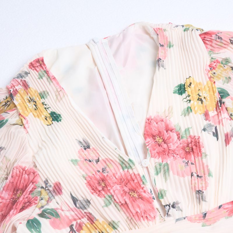 Women Summer Vacation Heavy Press Print Maxi Dress - Image 7