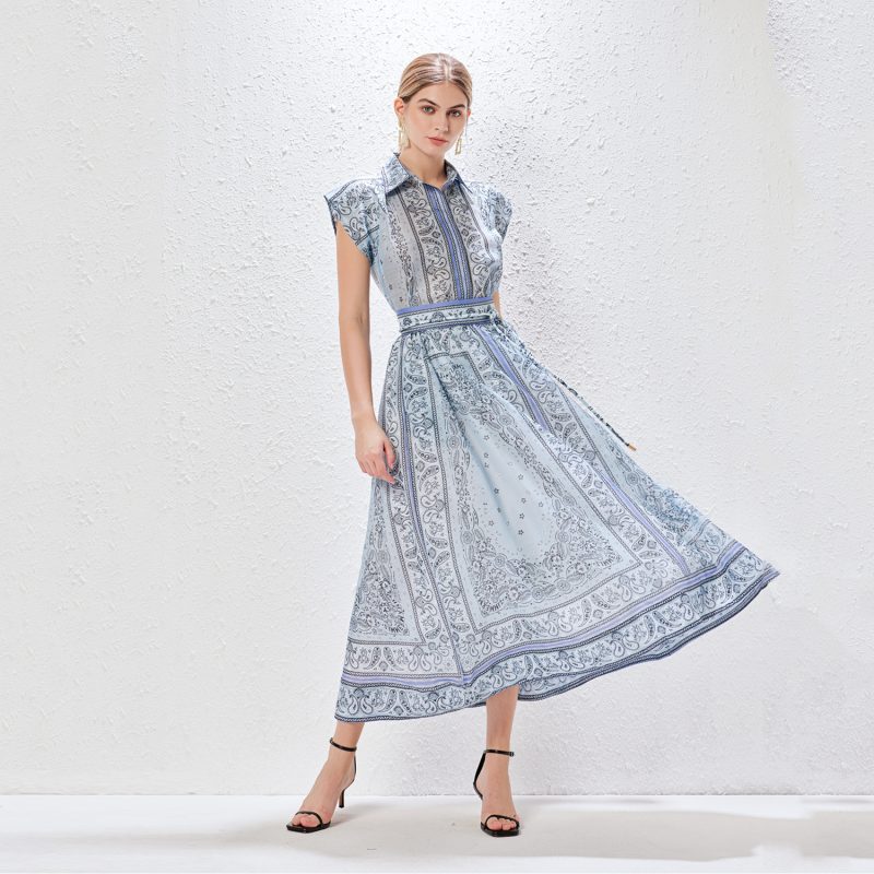 High-End Positioning Printed Two-Piece Set: Shirt Top - Image 2