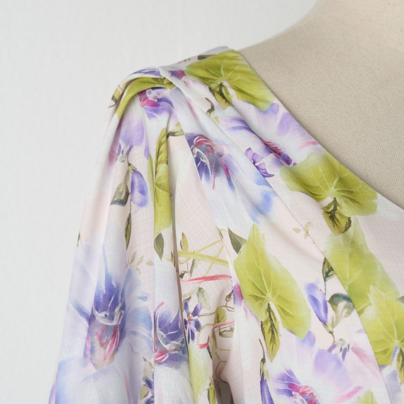 Elegant Vacation A-Line Dress with Fresh Print and Belt for Spring/Summe - Image 5