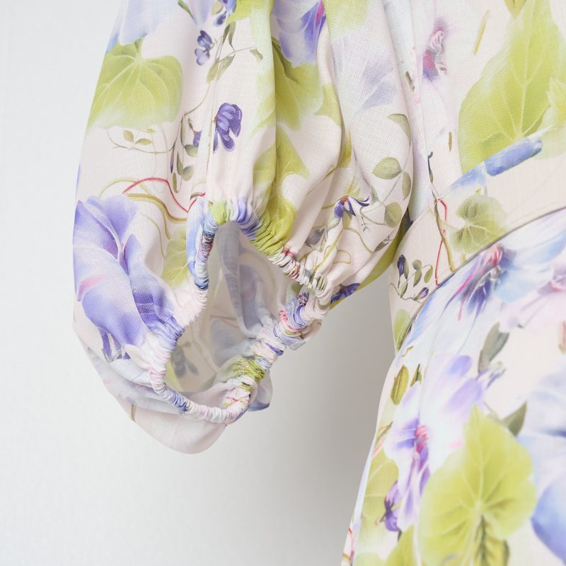 Elegant Vacation A-Line Dress with Fresh Print and Belt for Spring/Summe - Image 6