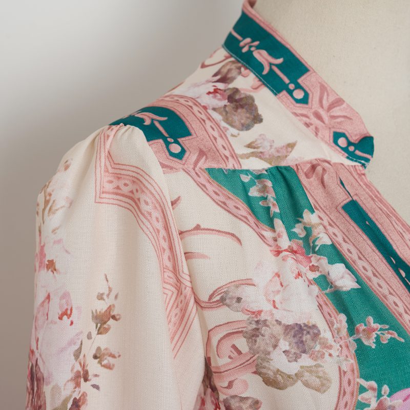 Elegant Vacation Style Retro Long Dress with Positioning Print - Image 7