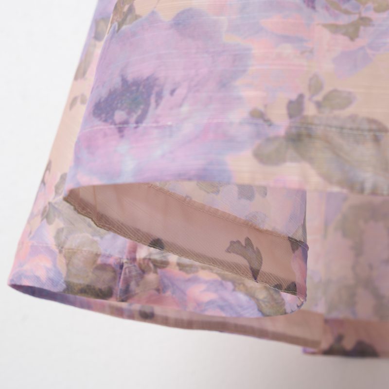 Children's Purple Flower Print Organza Two-Piece Lace-Up Dress Set for Holidays - Image 8