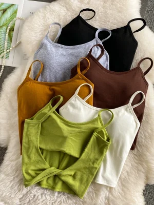 Ethical Crop Top: Strap Cami, Solid Color