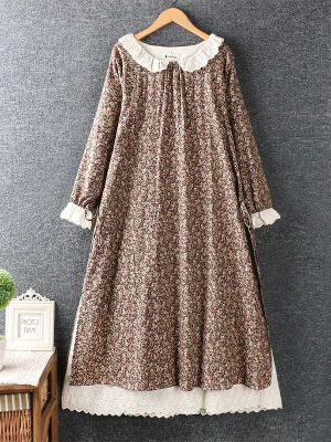 Eco Blossom long sleeve Midi Dress