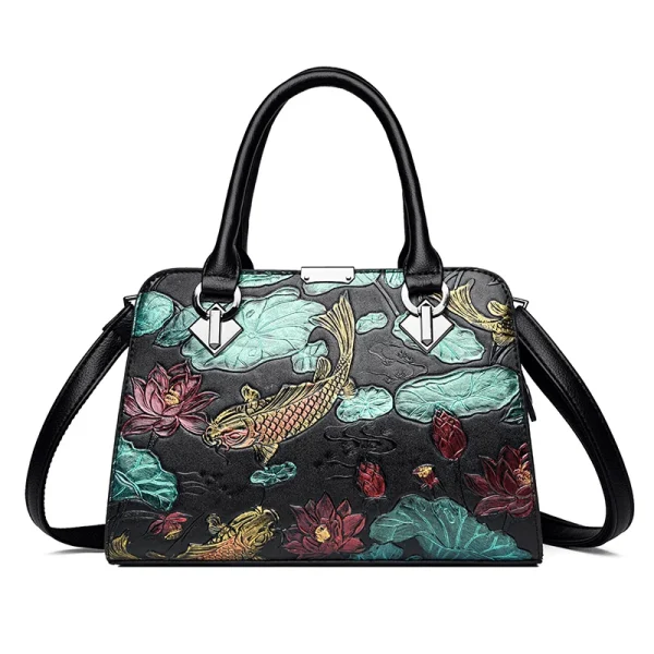 Chinese Style Wealth Fish Shoulder Croosbody Bags for Women 2023 Ladies Luxury Designer High Quality Leather Purse and Handbags