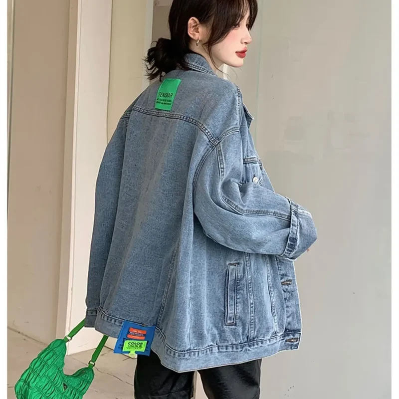 Letter Denim Coat: Eco Chic - Image 3