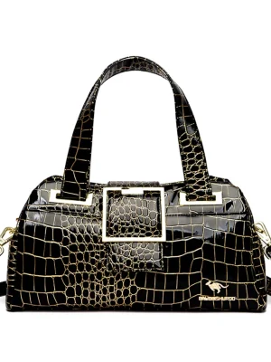 Chic Eco Croc Handbag: Multi-Pocket Tote