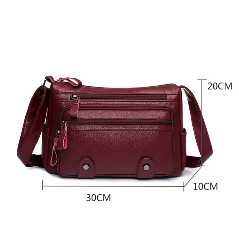 Multiple Pockets High Capacity Eco Messenger Bag: PU Leather - Image 4